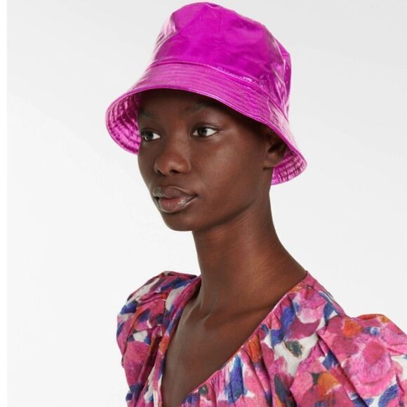 NWT Isabel Marant Haley metallic leather bucket hat - Picture 2 of 5